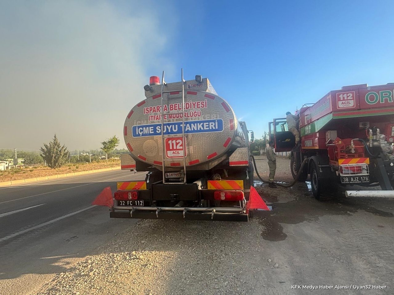 Antalya Aksu Yangınına Isparta'dan Acil Ekip Desteği