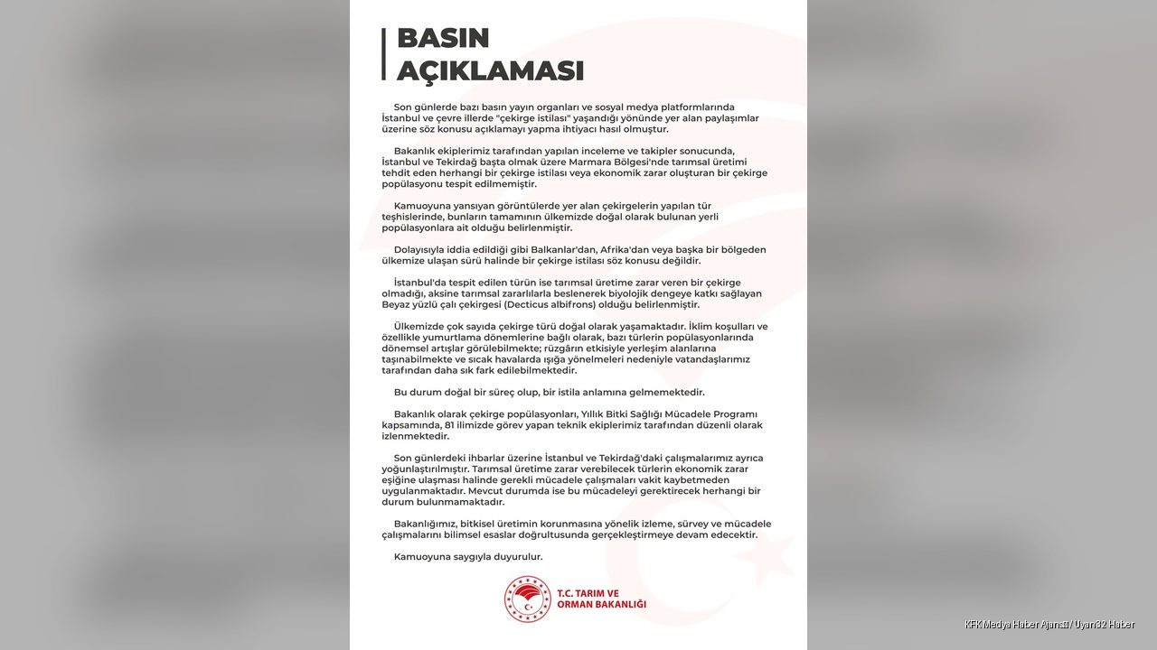 Çekirge İstilası İddialarına Bakanlıktan Net Açıklama