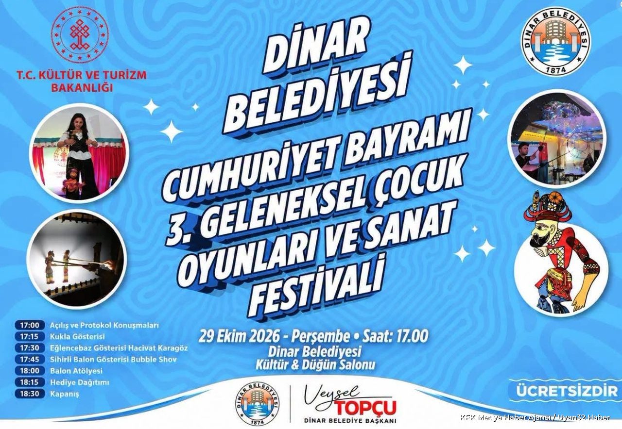 Dinar'da 29 Ekim Cumhuriyet Bayramı'na Özel Çocuk Festivali