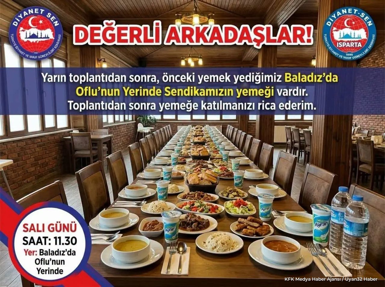 Diyanet-Sen Isparta'dan Gönen'de Yemek Programı