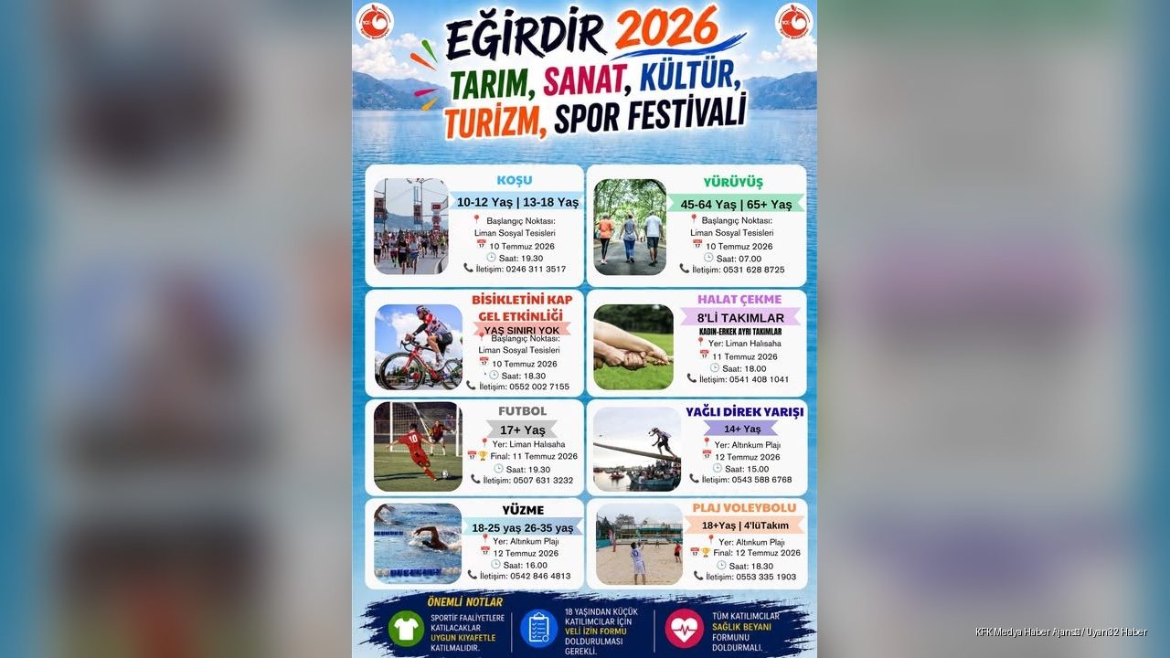 Eğirdir Festivali Sporla Başlıyor: Her Yaşa Yarış Var
