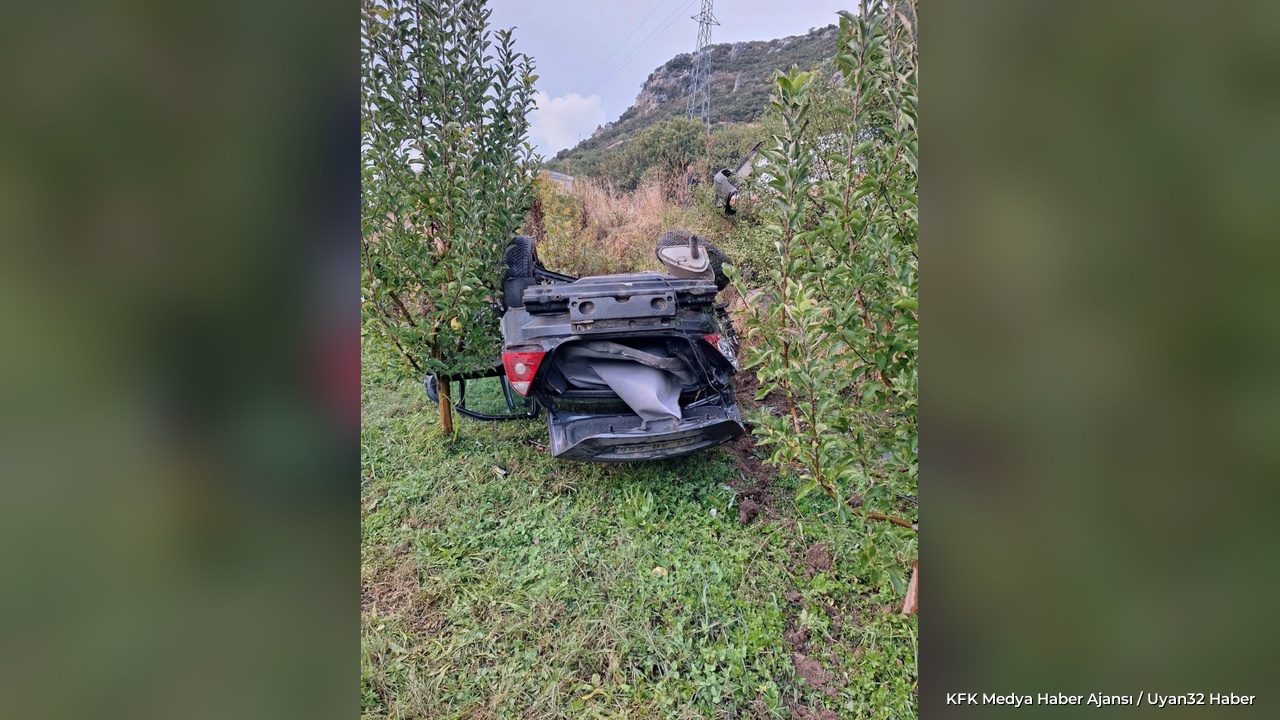 Isparta'da Korkutan Kaza: Otomobil Takla Attı