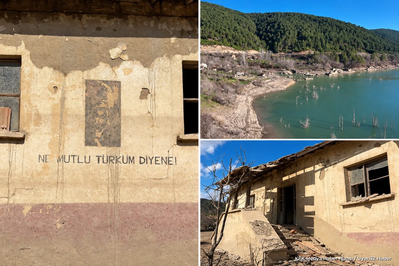 Isparta'da Sular Çekildi: Atatürk Portresi Gün Yüzüne Çıktı