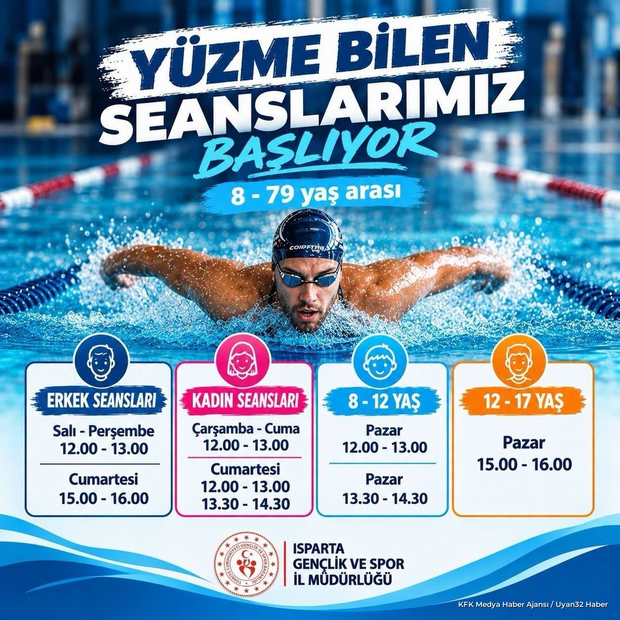 Isparta'da Yeni Yüzme Seansları Başlıyor