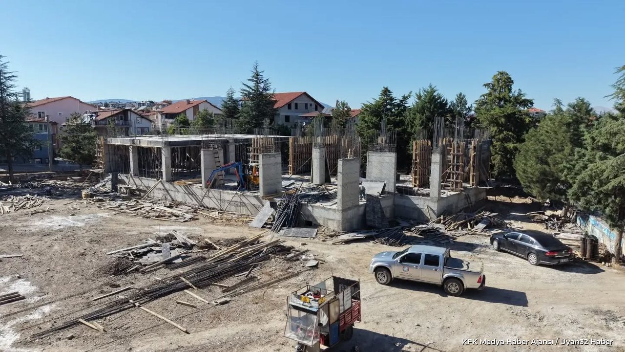 Isparta Gülcü İlkokulu Yeni Binasında Çalışmalar Sürüyor