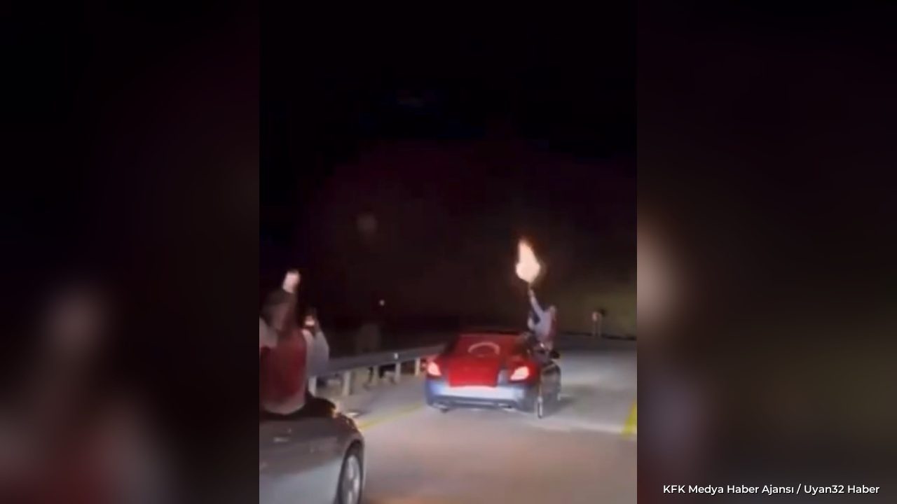 Konvoyun Ortasında Pompalıyı Çıkardı! O Anlar Kamerada