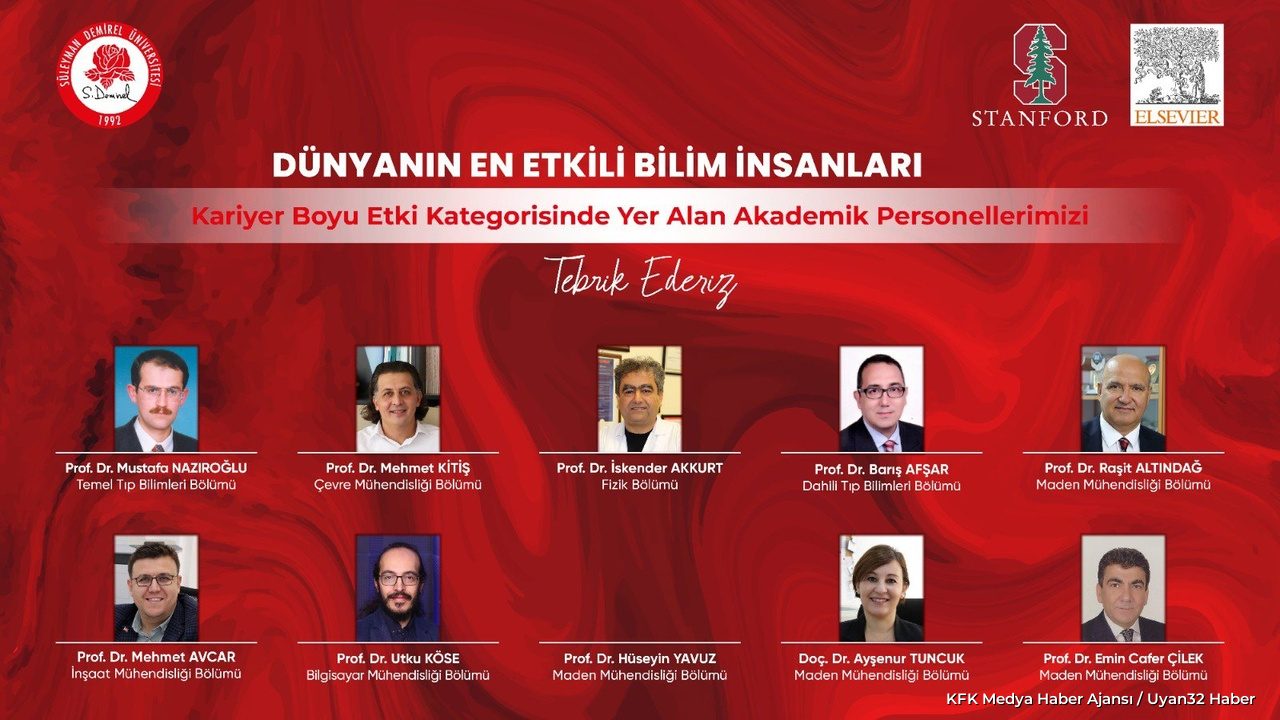 SDÜ’den 15 Akademisyen “Dünyanın En Etkili Bilim İnsanları” Listesinde