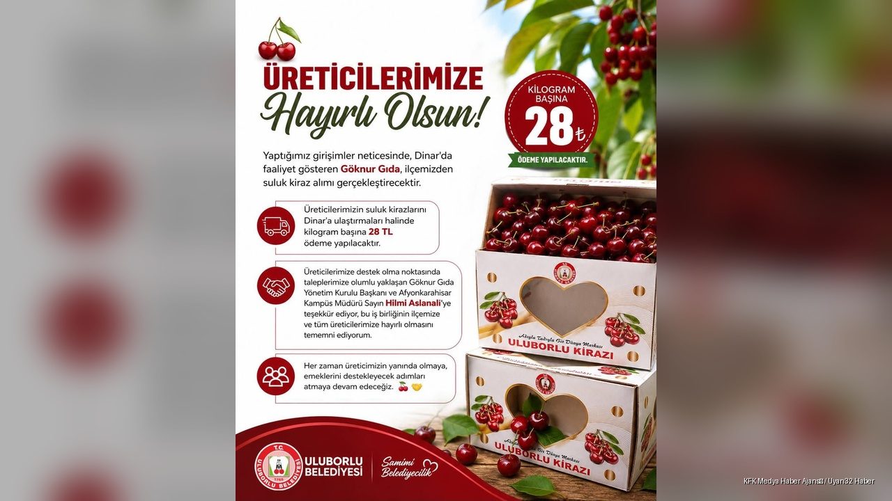 Uluborlu Kirazına Can Suyu! Kilogramı 28 TL